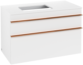 Тумба под раковину Villeroy & Boch Venticello 95,7х50,2 см ДСП/МДФ белый матовый/ручка медь A94205MS