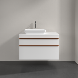 Тумба под раковину Villeroy & Boch Venticello 95,7х50,2 см ДСП/МДФ белый матовый/ручка медь A94205MS