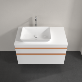 Тумба под раковину Villeroy & Boch Venticello 95,7х50,2 см ДСП/МДФ белый матовый/ручка медь A94205MS