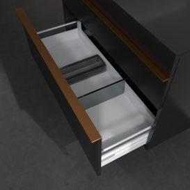 Тумба під раковину Villeroy & Boch Venticello 95,7х50,2 см МДФ чорний матовий лак/ручка мідь A94205PD