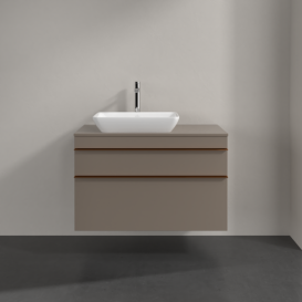 Тумба под раковину Villeroy & Boch Venticello 95,7х50,2 см ДСП трюфель серый/ручка медь A94205VG