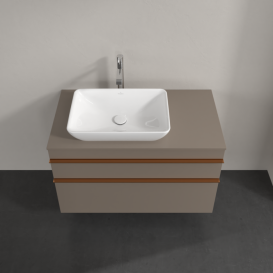 Тумба под раковину Villeroy & Boch Venticello 95,7х50,2 см ДСП трюфель серый/ручка медь A94205VG