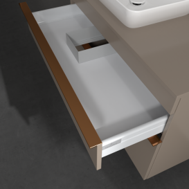 Тумба под раковину Villeroy & Boch Venticello 95,7х50,2 см ДСП трюфель серый/ручка медь A94205VG