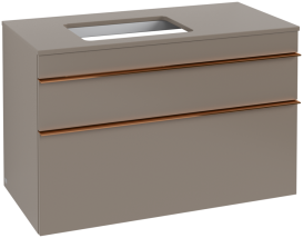 Тумба под раковину Villeroy & Boch Venticello 95,7х50,2 см ДСП трюфель серый/ручка медь A94205VG