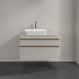 Тумба под раковину Villeroy & Boch Venticello 95,7х50,2 см ДСП мягкий серый/ручка медь A94205VK