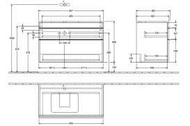 Тумба под раковину Villeroy & Boch Venticello 95,7х50,2 см ДСП мягкий серый/ручка медь A94205VK
