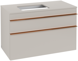Тумба под раковину Villeroy & Boch Venticello 95,7х50,2 см ДСП мягкий серый/ручка медь A94205VK