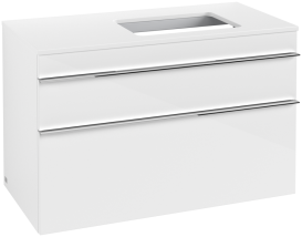 Тумба под раковину Villeroy & Boch Venticello 95,7х50,2 см МДФ глянцевый белый/ручка хром A94301DH