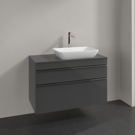 Тумба под раковину Villeroy & Boch Venticello 95,7х50,2 см МДФ глянцевый серый/ручка хром A94301FP