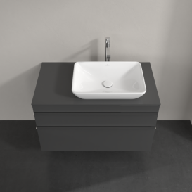 Тумба под раковину Villeroy & Boch Venticello 95,7х50,2 см МДФ глянцевый серый/ручка хром A94301FP