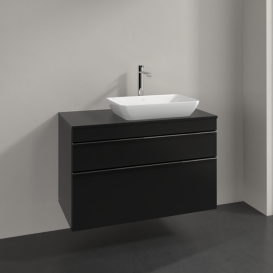 Тумба под раковину Villeroy & Boch Venticello 95,7х50,2 см МДФ черный матовый лак/ручка хром A94301PD