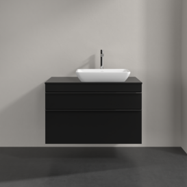 Тумба под раковину Villeroy & Boch Venticello 95,7х50,2 см МДФ черный матовый лак/ручка хром A94301PD