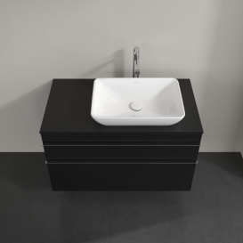 Тумба под раковину Villeroy & Boch Venticello 95,7х50,2 см МДФ черный матовый лак/ручка хром A94301PD