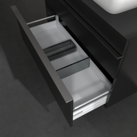 Тумба под раковину Villeroy & Boch Venticello 95,7х50,2 см МДФ черный матовый лак/ручка хром A94301PD