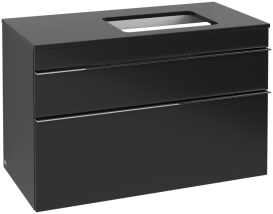 Тумба под раковину Villeroy & Boch Venticello 95,7х50,2 см МДФ черный матовый лак/ручка хром A94301PD