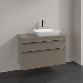 Тумба под раковину Villeroy & Boch Venticello 95,7х50,2 см ДСП трюфель серый/ручка хром A94301VG