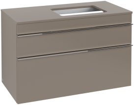Тумба під раковину Villeroy & Boch Venticello 95,7х50,2 см ДСП трюфель сірий/ручка хром A94301VG
