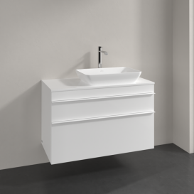 Тумба под раковину Villeroy & Boch Venticello 95,7х50,2 см МДФ глянцевый белый/ручка алюминий белый A94302DH