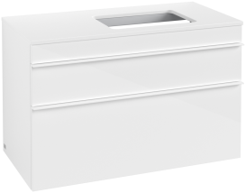 Тумба под раковину Villeroy & Boch Venticello 95,7х50,2 см МДФ глянцевый белый/ручка алюминий белый A94302DH