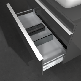 Тумба под раковину Villeroy & Boch Venticello 95,7х50,2 см МДФ глянцевый серый/ручка алюминий белый A94302FP