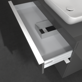 Тумба под раковину Villeroy & Boch Venticello 95,7х50,2 см МДФ глянцевый серый/ручка алюминий белый A94302FP