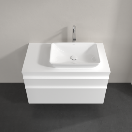 Тумба под раковину Villeroy & Boch Venticello 95,7х50,2 см ДСП/МДФ белый матовый/ручка алюминий белый A94302MS