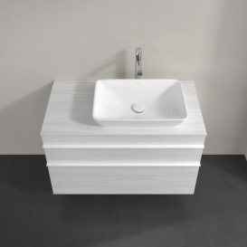 Тумба под раковину Villeroy & Boch Venticello 95,7х50,2 см ДСП/МДФ белое дерево/ручка алюминий белый A94302E8