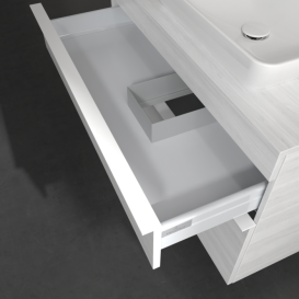 Тумба под раковину Villeroy & Boch Venticello 95,7х50,2 см ДСП/МДФ белое дерево/ручка алюминий белый A94302E8