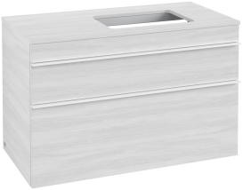 Тумба под раковину Villeroy & Boch Venticello 95,7х50,2 см ДСП/МДФ белое дерево/ручка алюминий белый A94302E8