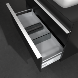 Тумба под раковину Villeroy & Boch Venticello 95,7х50,2 см МДФ черный матовый лак/ручка алюминий белый A94302PD