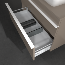 Тумба под раковину Villeroy & Boch Venticello 95,7х50,2 см ДСП трюфель серый/ручка алюминий белый A94302VG