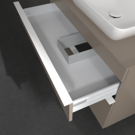 Тумба под раковину Villeroy & Boch Venticello 95,7х50,2 см ДСП трюфель серый/ручка алюминий белый A94302VG