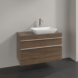 Тумба под раковину Villeroy & Boch Venticello 95,7х50,2 см ДСП дуб аризона/ручка алюминий белый A94302VH