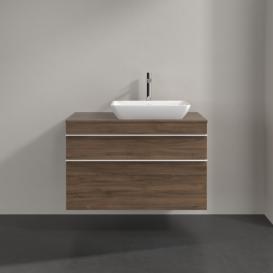 Тумба под раковину Villeroy & Boch Venticello 95,7х50,2 см ДСП дуб аризона/ручка алюминий белый A94302VH