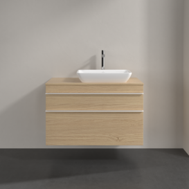 Тумба під раковину Villeroy & Boch Venticello 95,7х50,2 см ДСП північний дуб/ручка алюміній білий A94302VJ