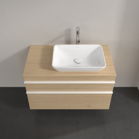 Тумба під раковину Villeroy & Boch Venticello 95,7х50,2 см ДСП північний дуб/ручка алюміній білий A94302VJ
