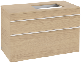 Тумба під раковину Villeroy & Boch Venticello 95,7х50,2 см ДСП північний дуб/ручка алюміній білий A94302VJ