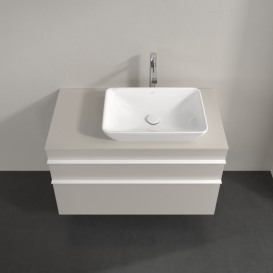 Тумба під раковину Villeroy & Boch Venticello 95,7х50,2 см ДСП м'який сірий/ручка алюміній білий A94302VK