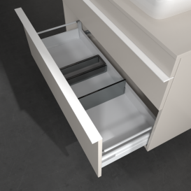 Тумба під раковину Villeroy & Boch Venticello 95,7х50,2 см ДСП м'який сірий/ручка алюміній білий A94302VK