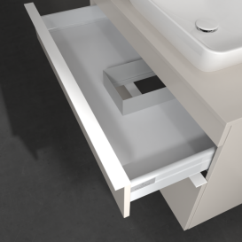 Тумба під раковину Villeroy & Boch Venticello 95,7х50,2 см ДСП м'який сірий/ручка алюміній білий A94302VK