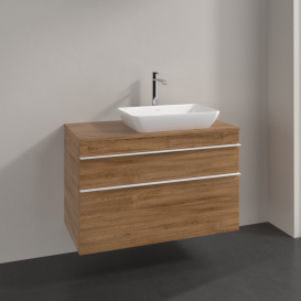 Тумба під раковину Villeroy & Boch Venticello 95,7х50,2 см ДСП дуб канзас/ручка алюміній білий A94302RH