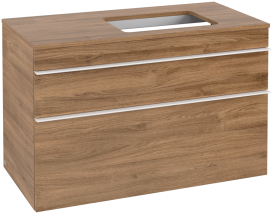 Тумба під раковину Villeroy & Boch Venticello 95,7х50,2 см ДСП дуб канзас/ручка алюміній білий A94302RH