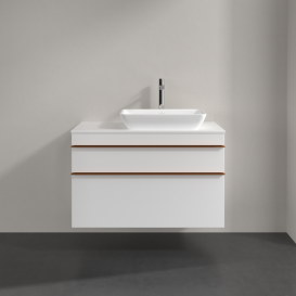 Тумба под раковину Villeroy & Boch Venticello 95,7х50,2 см МДФ глянцевый белый/ручка медь A94305DH