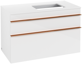 Тумба под раковину Villeroy & Boch Venticello 95,7х50,2 см МДФ глянцевый белый/ручка медь A94305DH