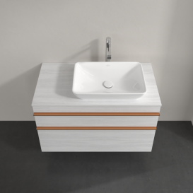 Тумба под раковину Villeroy & Boch Venticello 95,7х50,2 см ДСП/МДФ белое дерево/ручка медь A94305E8