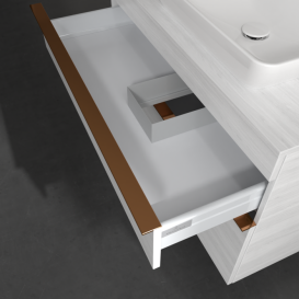 Тумба под раковину Villeroy & Boch Venticello 95,7х50,2 см ДСП/МДФ белое дерево/ручка медь A94305E8