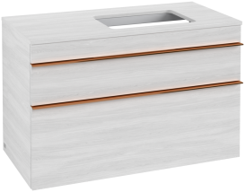 Тумба под раковину Villeroy & Boch Venticello 95,7х50,2 см ДСП/МДФ белое дерево/ручка медь A94305E8