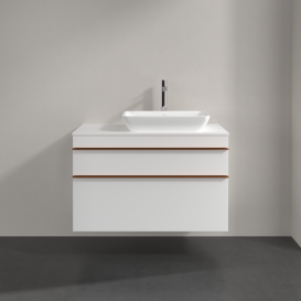 Тумба под раковину Villeroy & Boch Venticello 95,7х50,2 см ДСП/МДФ белый матовый/ручка медь A94305MS