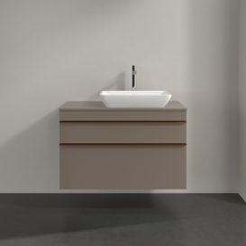 Тумба под раковину Villeroy & Boch Venticello 95,7х50,2 см ДСП трюфель серый/ручка медь A94305VG