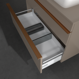 Тумба под раковину Villeroy & Boch Venticello 95,7х50,2 см ДСП трюфель серый/ручка медь A94305VG